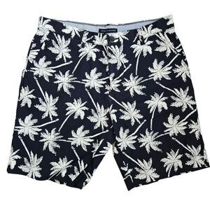 Tommy Hilfiger Palm Tree Navy Blue/White Summer Vacation Shorts Size 35